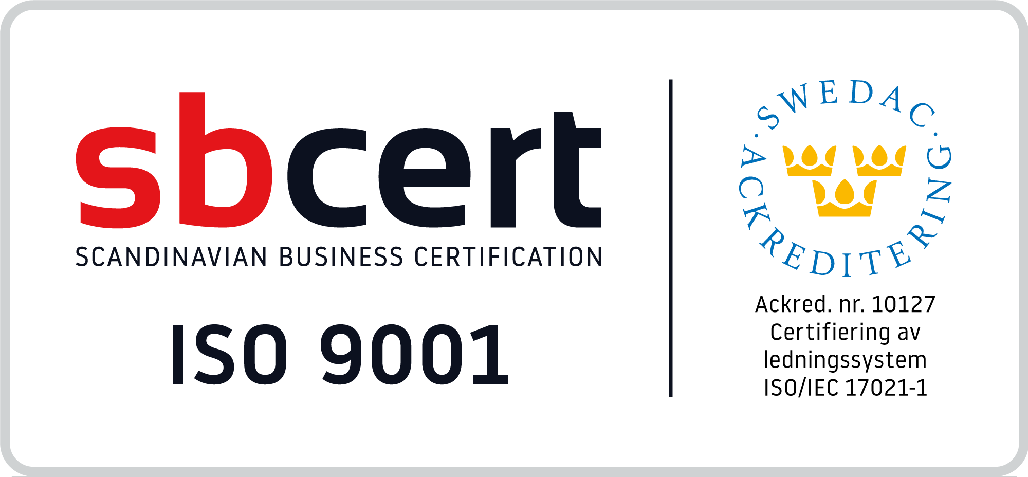 ISO 9001-certifierad