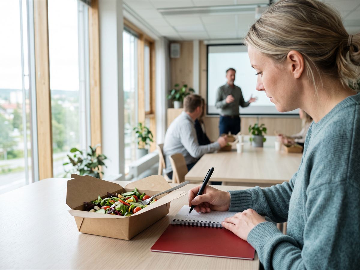 Lunchutbildning med en föreläsare och en mindre grupp